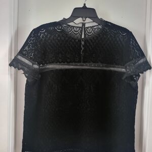 Laundry By Shelli Segal Black Lace Blouse Size M